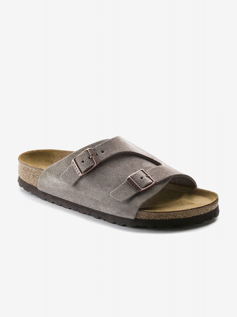 Chinelos Birkenstock Zurich Couro em Camura Cinzentos