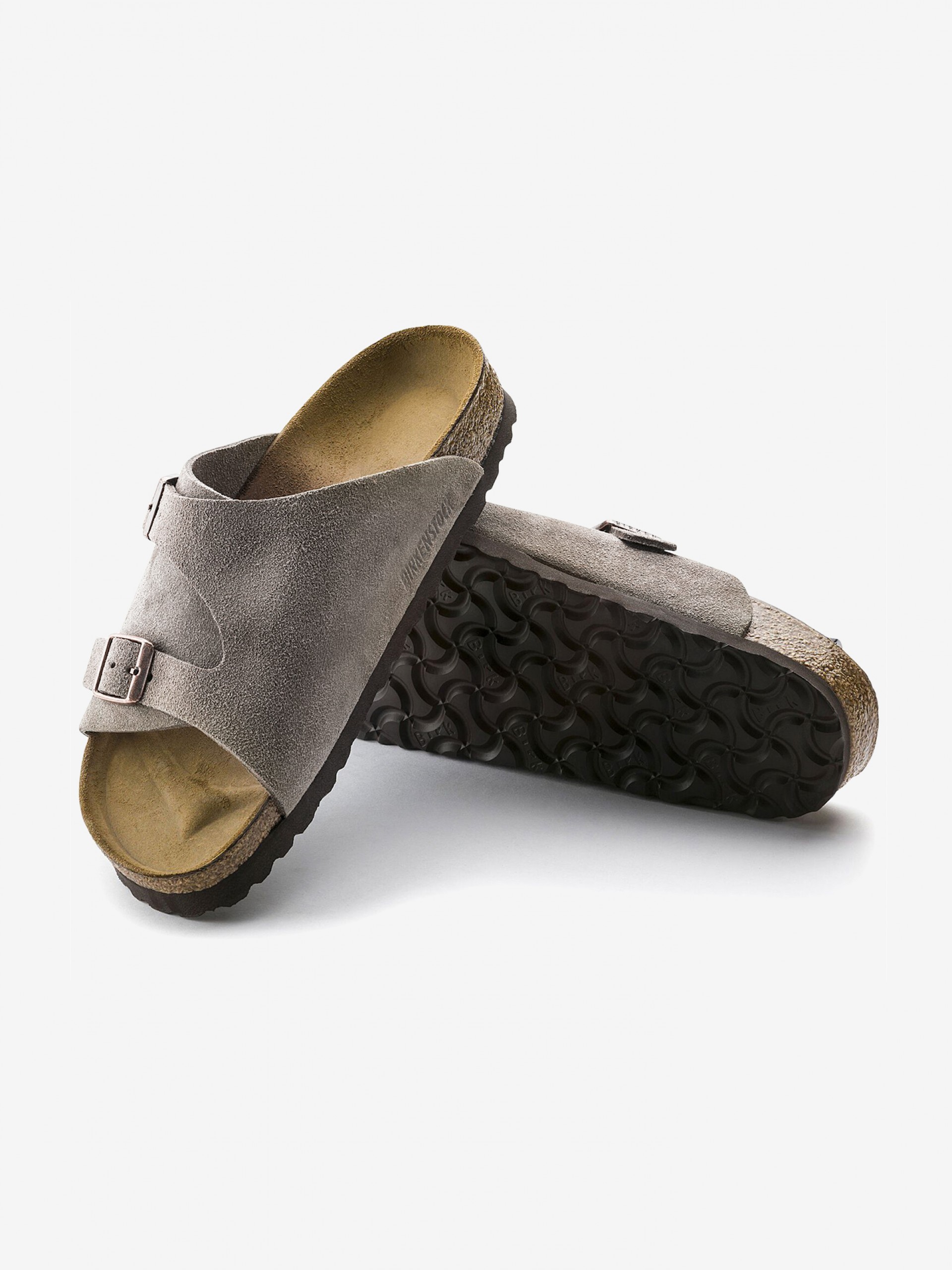 Chinelos Birkenstock Zurich Couro em Camurça Cinzentos