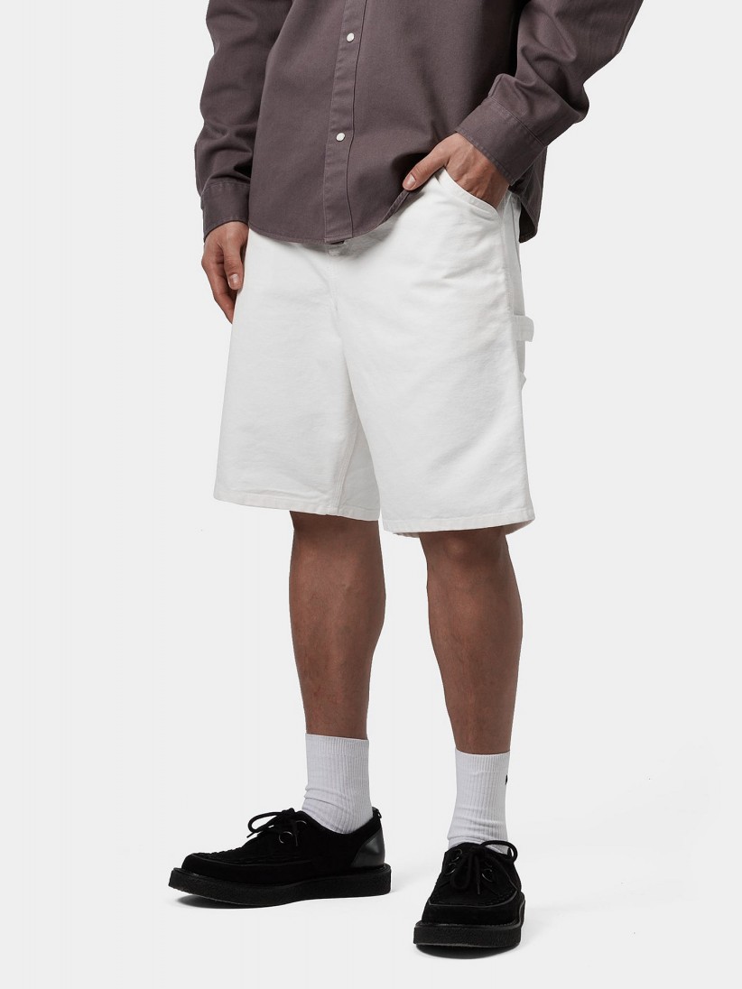 Pantalones Cortos Carhartt WIP Single Knee Blancos