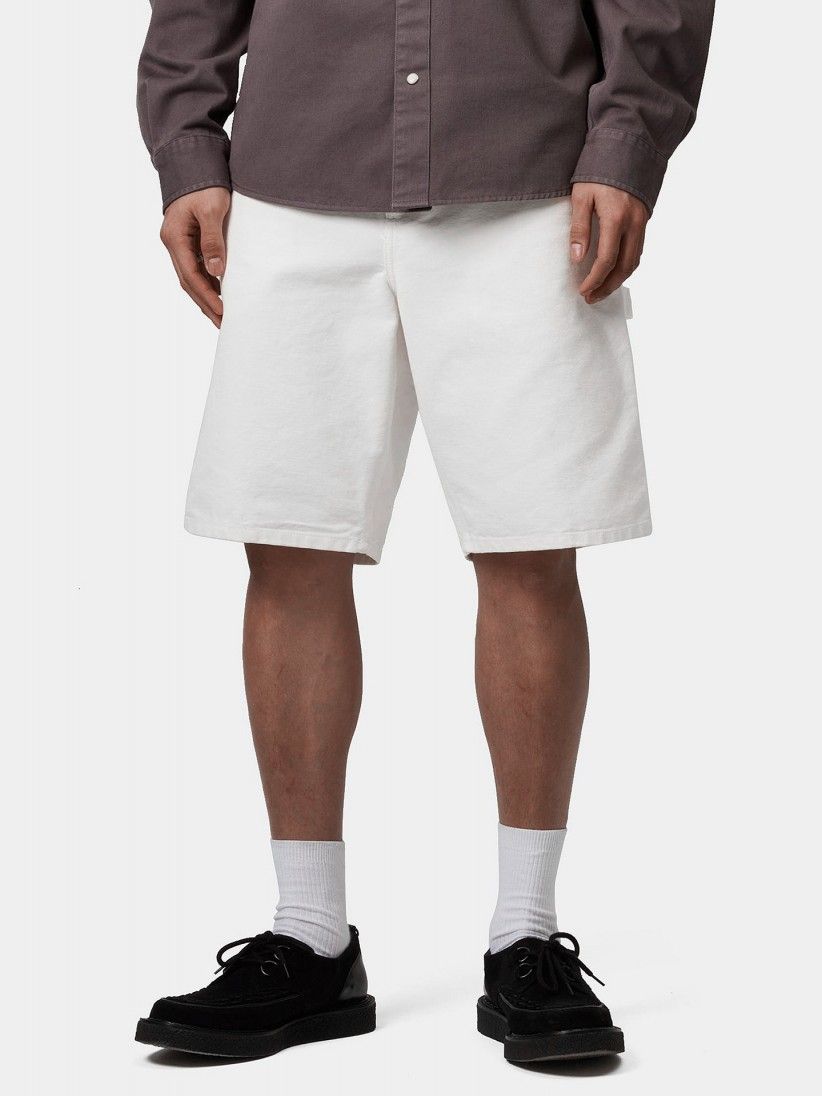 Pantalones Cortos Carhartt WIP Single Knee Blancos