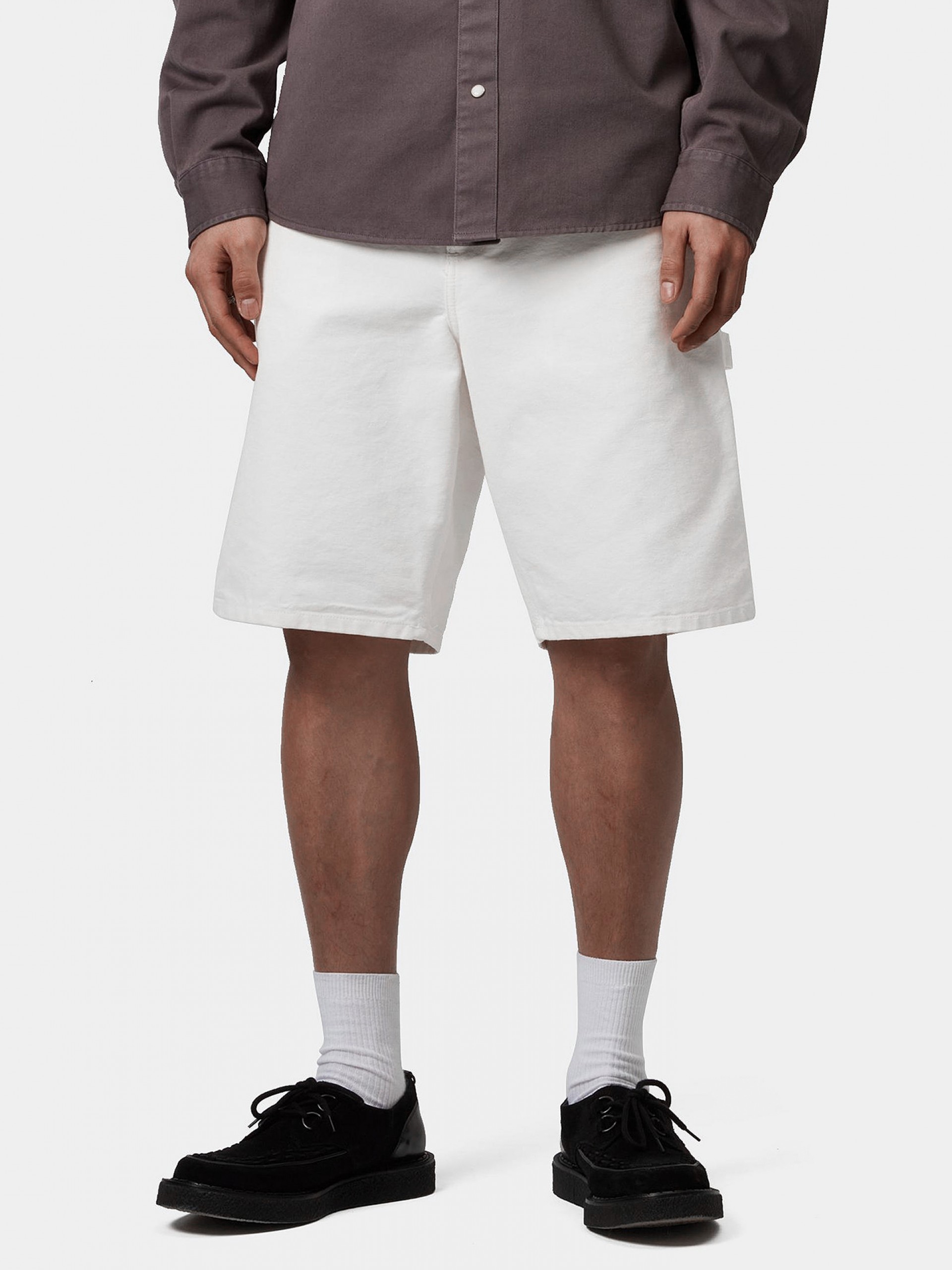 Pantalones Cortos Carhartt WIP Single Knee Blancos