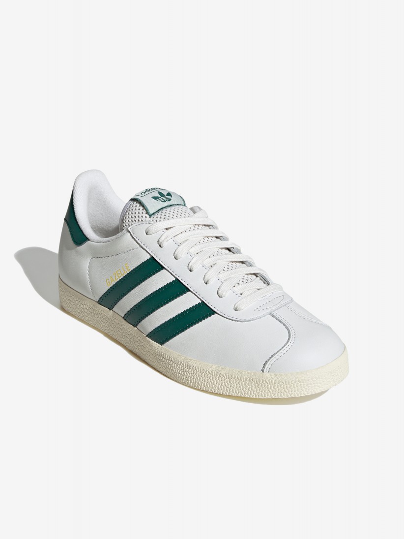 Adidas Gazelle White and Green Sneakers