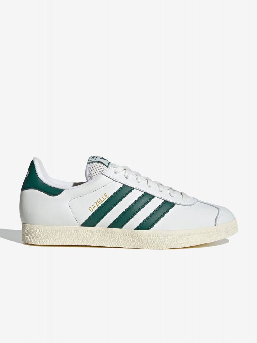 Adidas Gazelle White and Green Sneakers