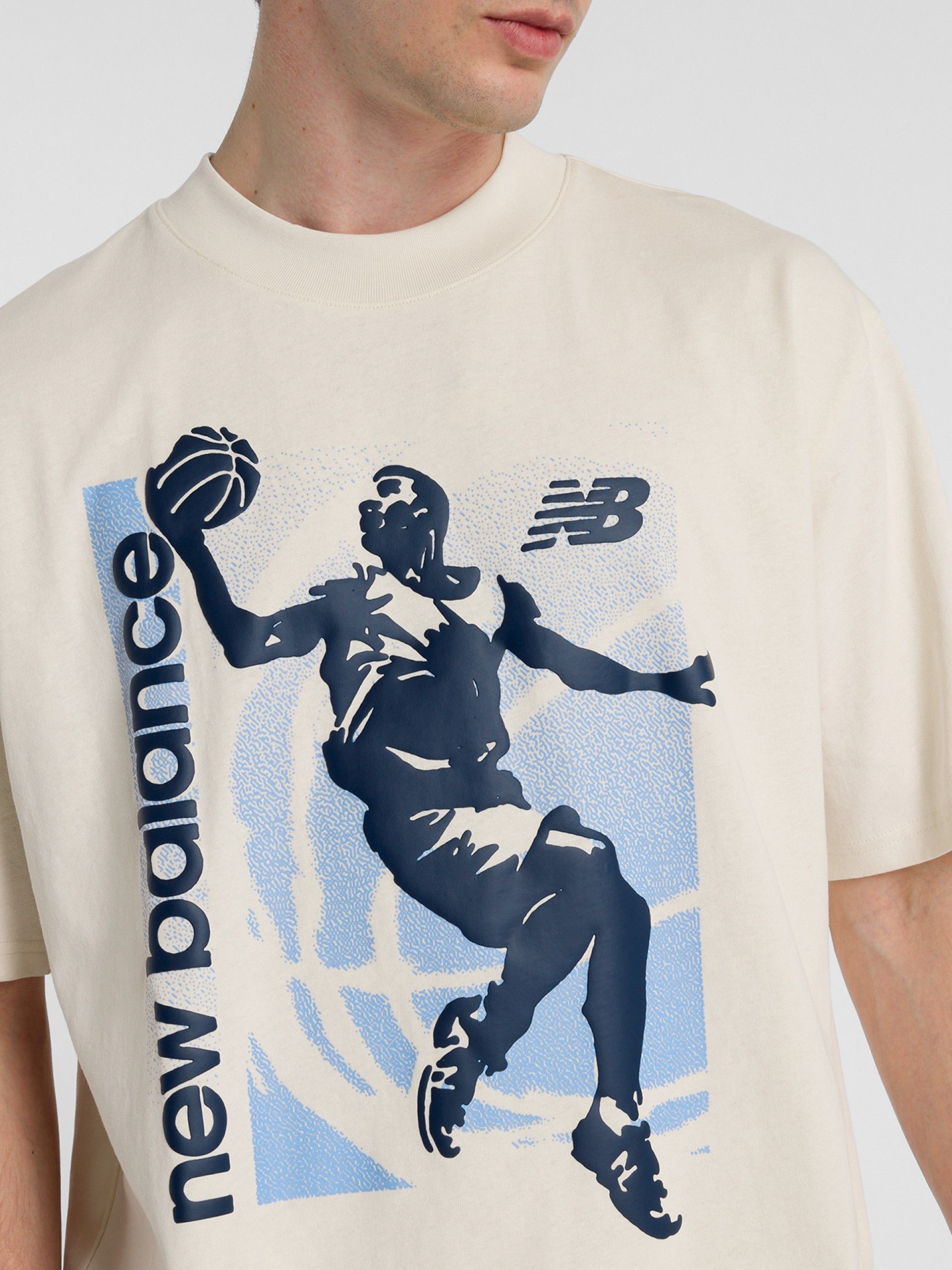 New Balance Hoops Graphic Vintage Beige T-shirt