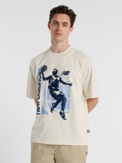 Camiseta New Balance Hoops Graphic Vintage Beige