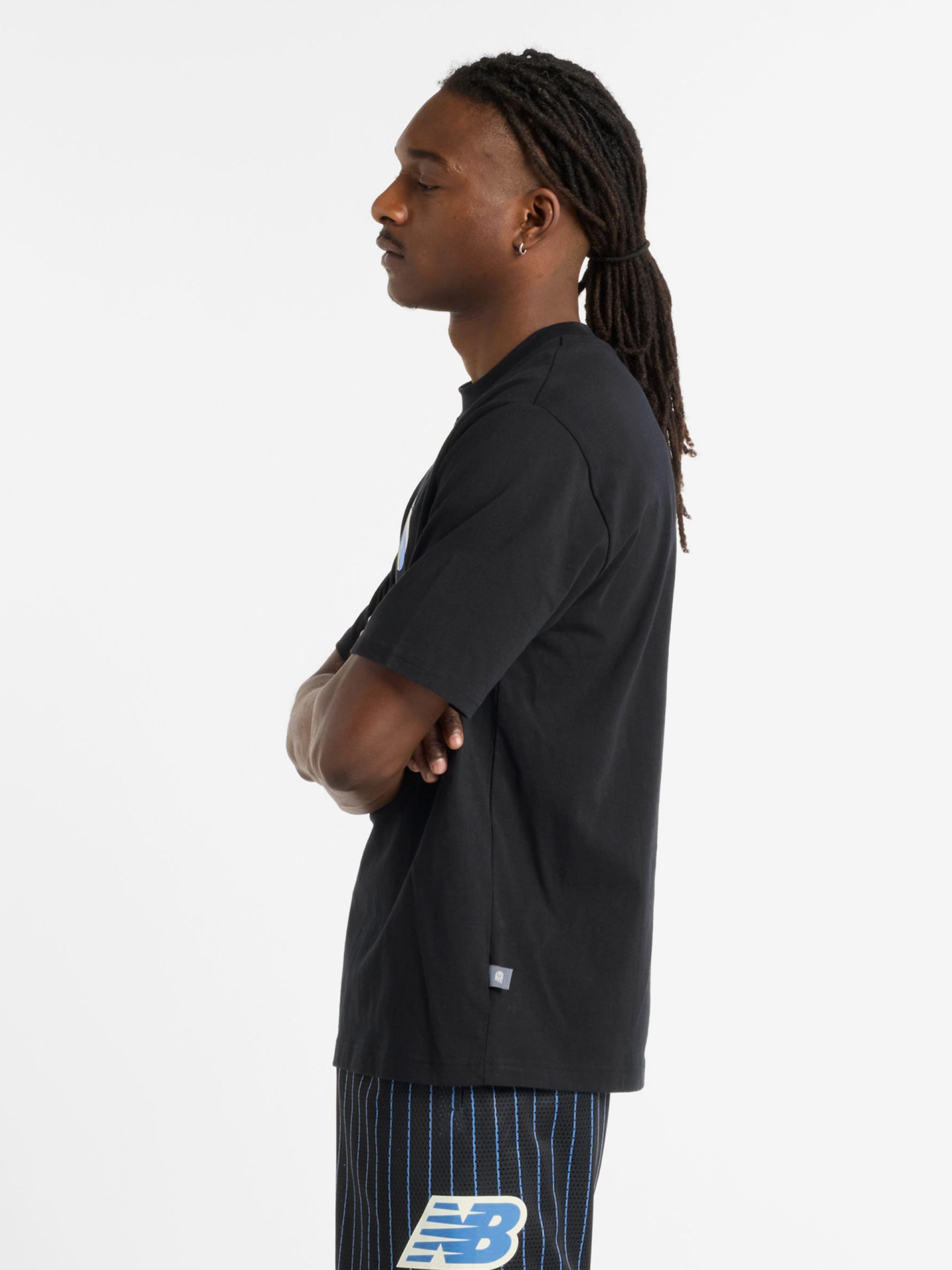 T-shirt New Balance Hoops Mosaic Court Graphic Preta