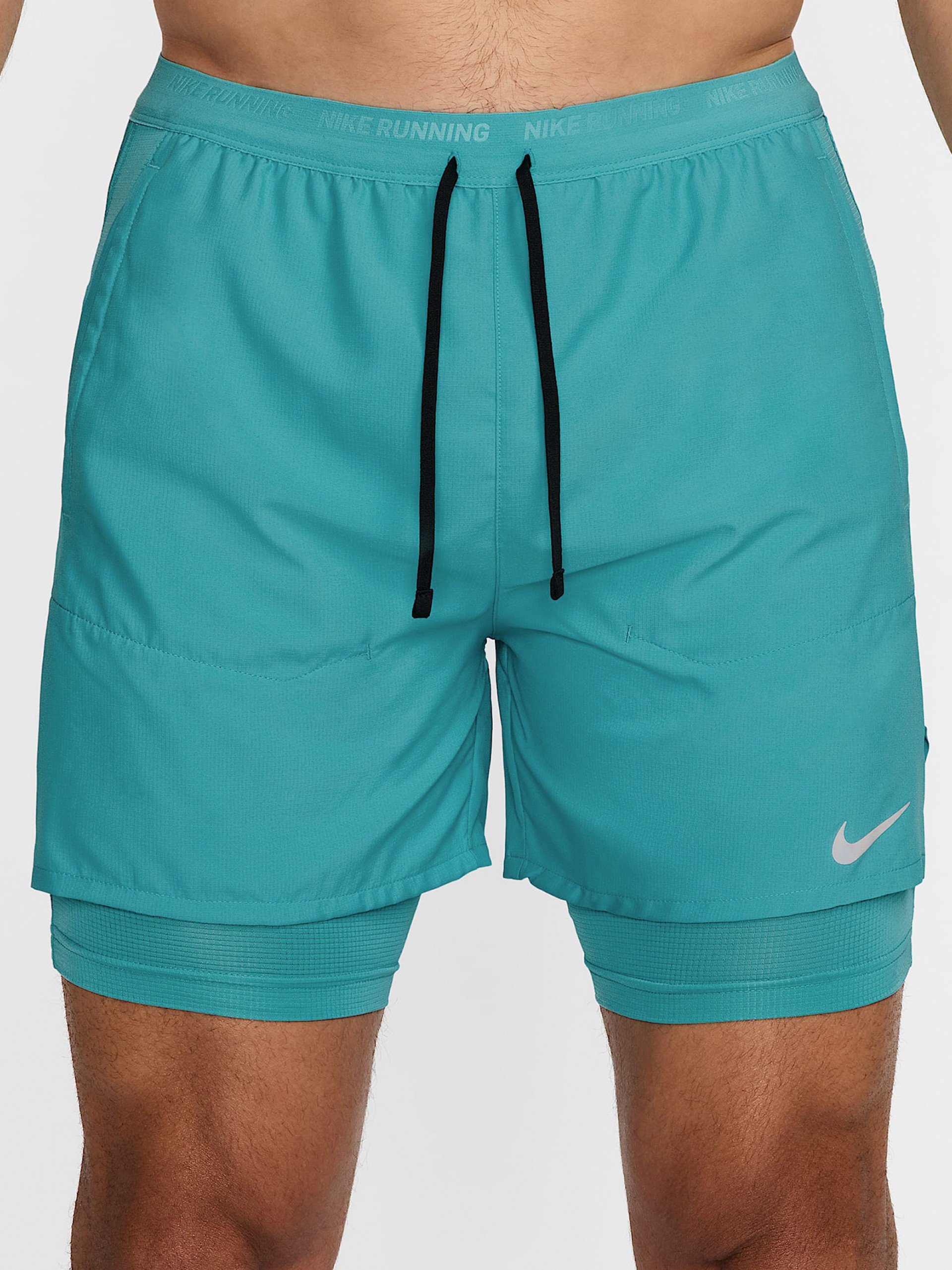 Pantalones Cortos de Running Nike Dri-FIT Stride Hybrid 13cm Azules Para Hombre