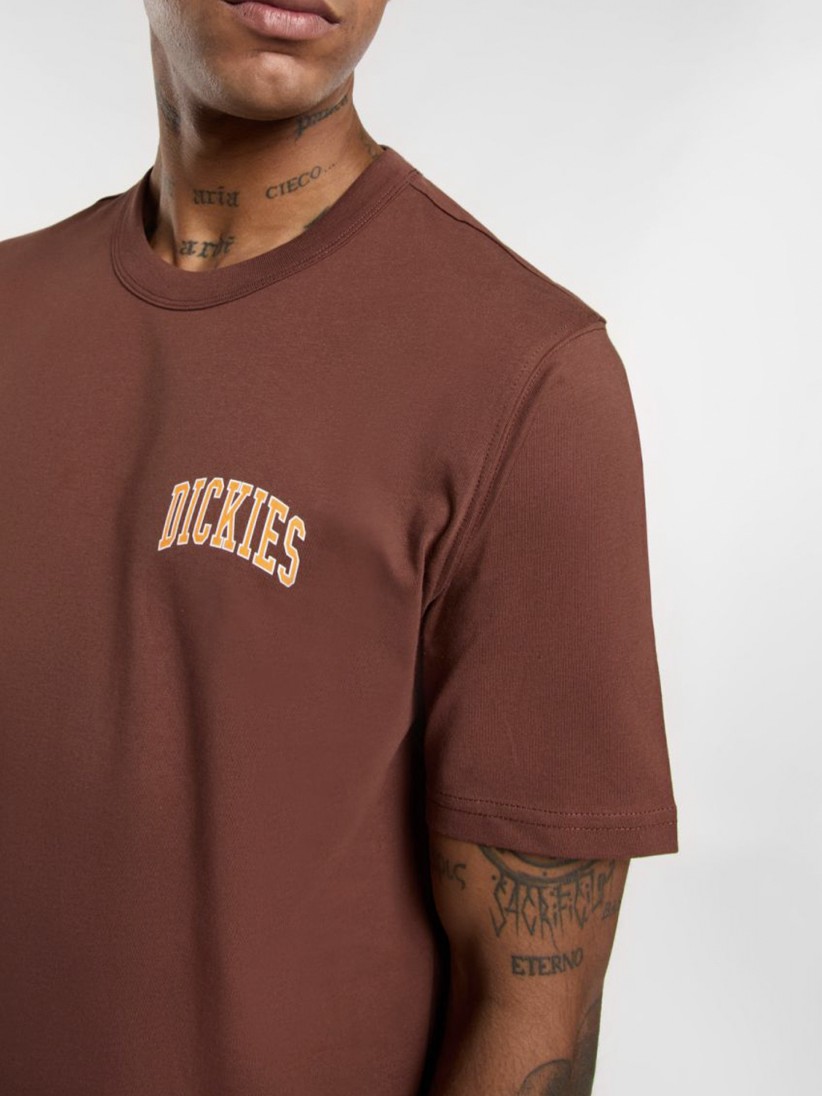 T-shirt Dickies Aitkin Chest Castanha