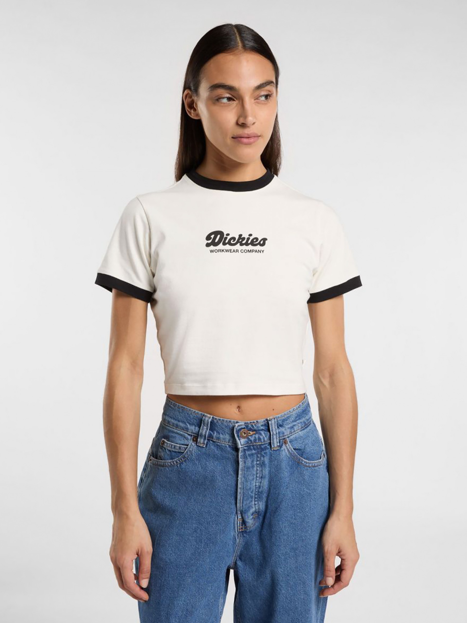 T-shirt Dickies Lewistown Ringer Bege
