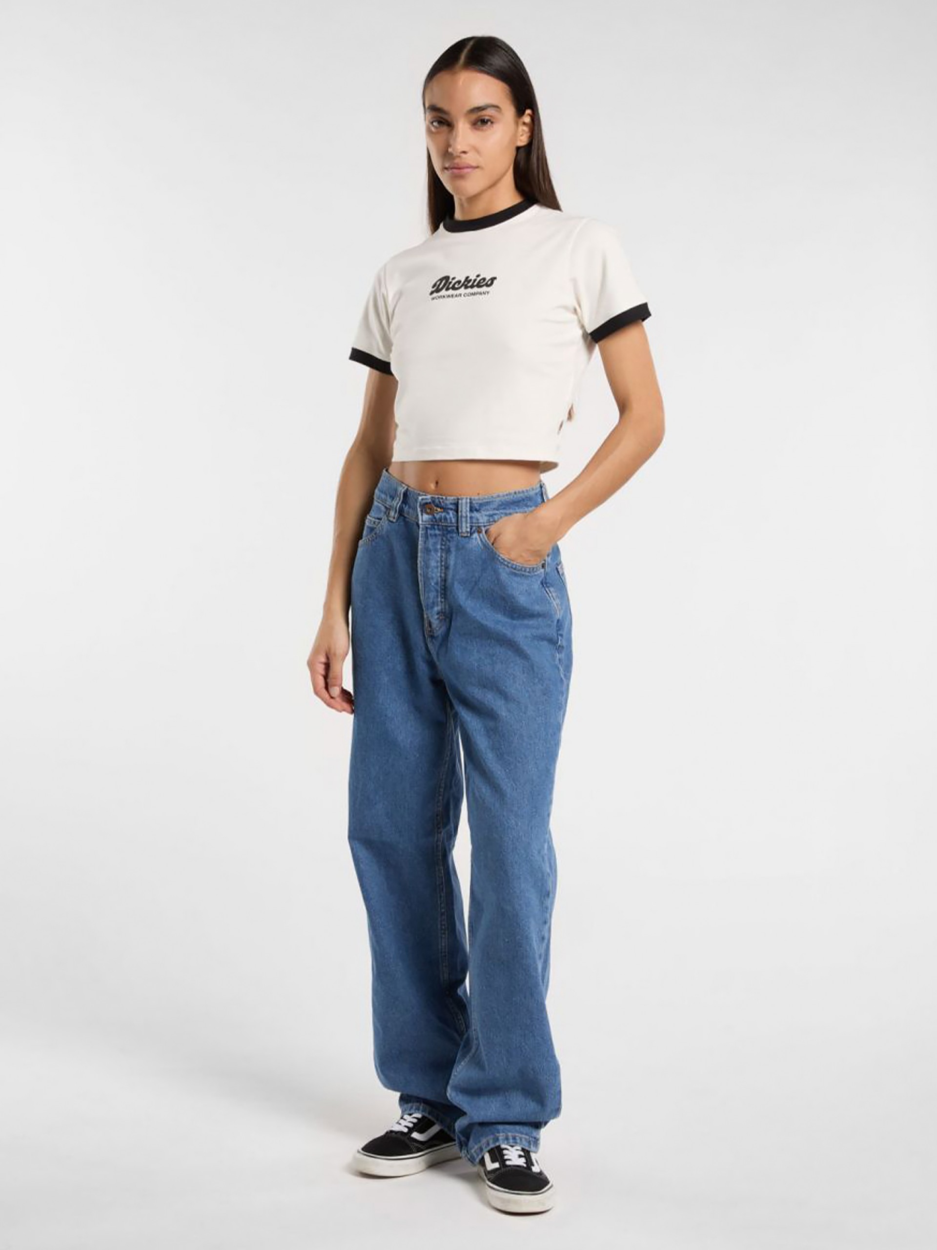 T-shirt Dickies Lewistown Ringer Bege