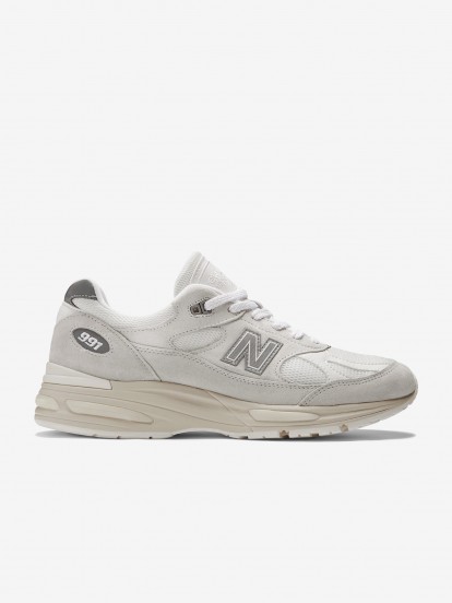 New Balance Made in UK 991v2 Grey and White Sneakers