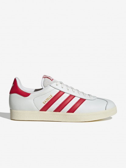 Adidas Gazelle White and Red Sneakers