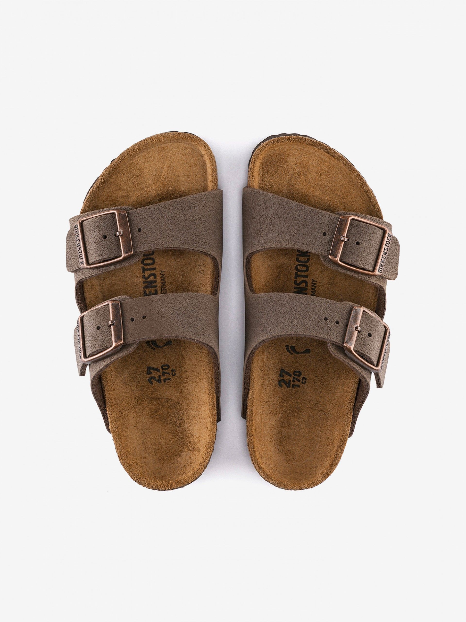 Birkenstock Arizona Birko-Flor Nubuck Kids Brown Slides