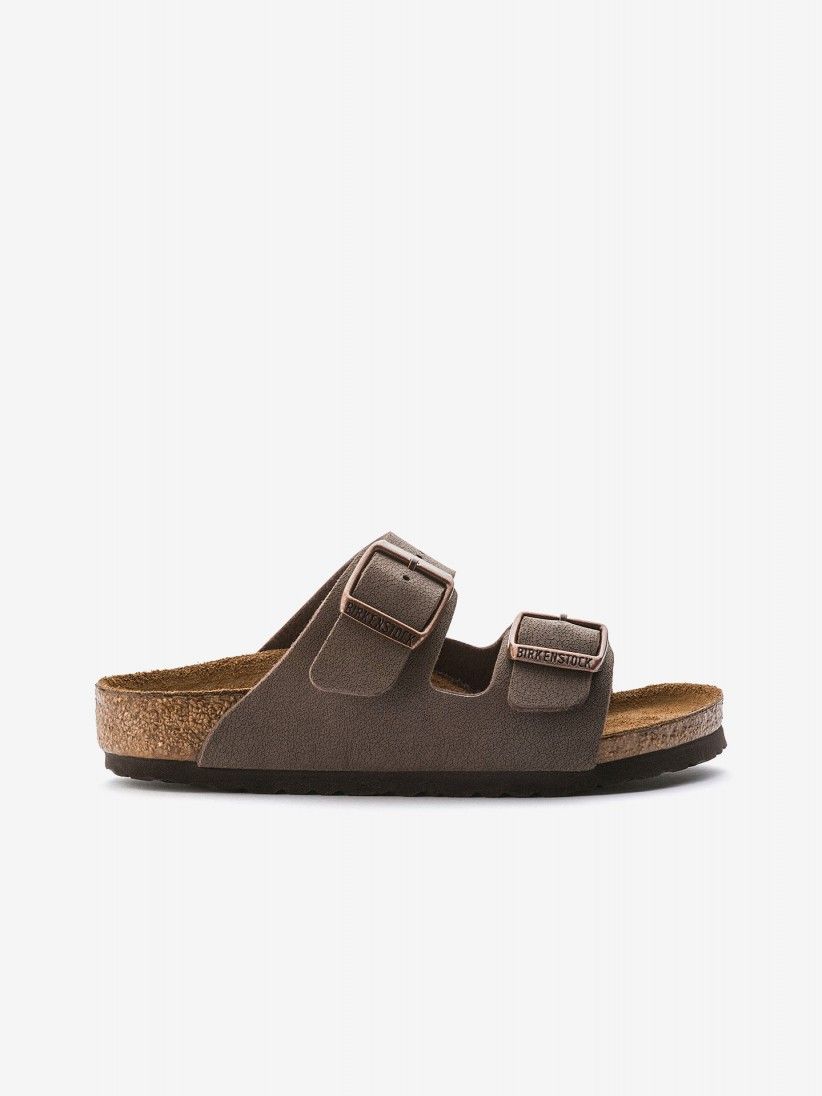 Birkenstock Arizona Birko-Flor Nubuck Kids Brown Slides