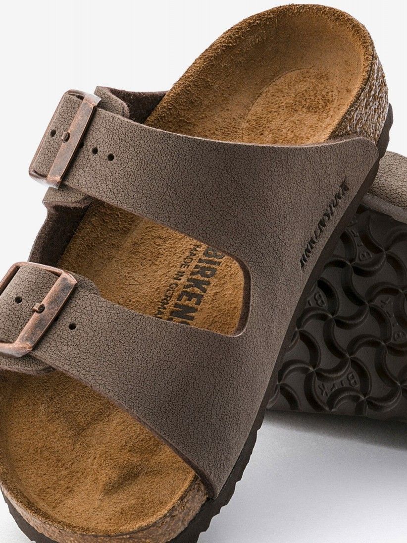Birkenstock Arizona Birko-Flor Nubuck Kids Brown Slides