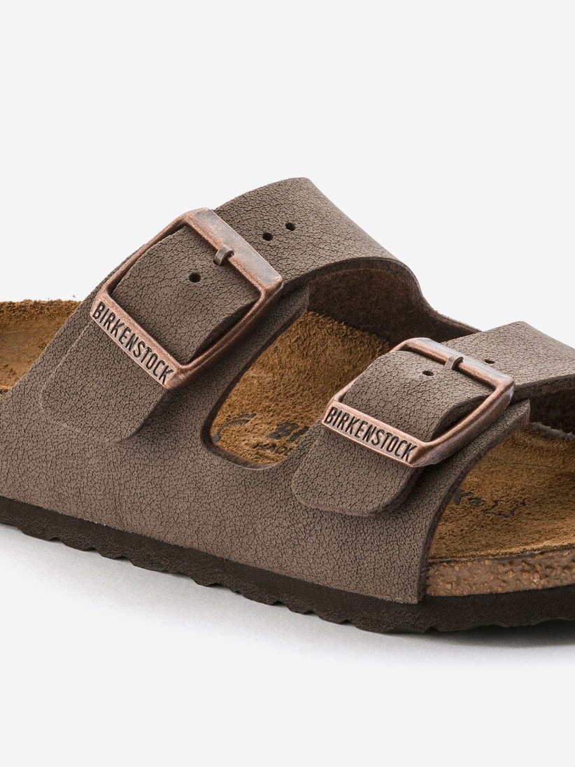 Birkenstock Arizona Birko-Flor Nubuck Kids Brown Slides