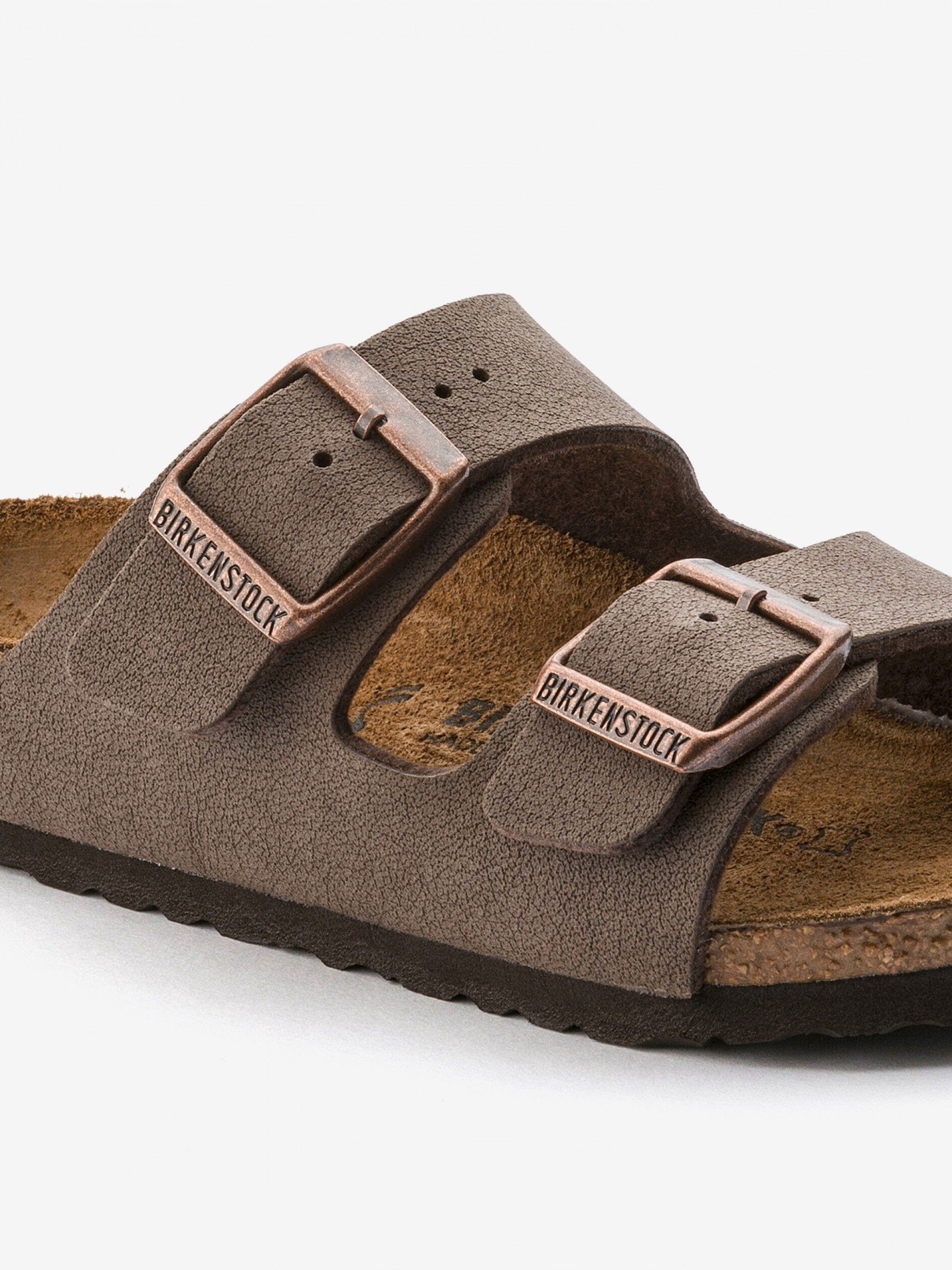 Birkenstock Arizona Birko-Flor Nubuck Kids Brown Slides