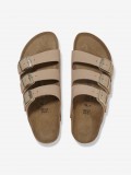 Chinelos Birkenstock Florida III Papillio Flex Platform Nobuck Bege