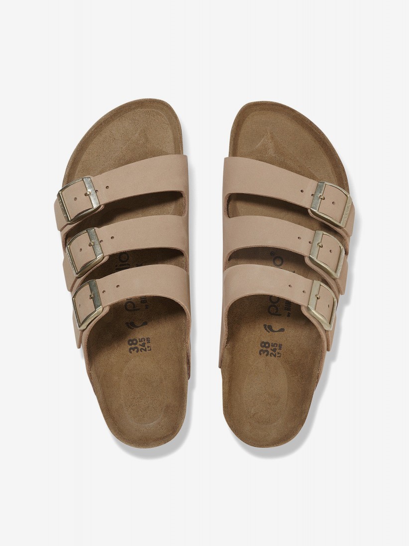 Chinelos Birkenstock Florida III Papillio Flex Platform Nobuck Bege