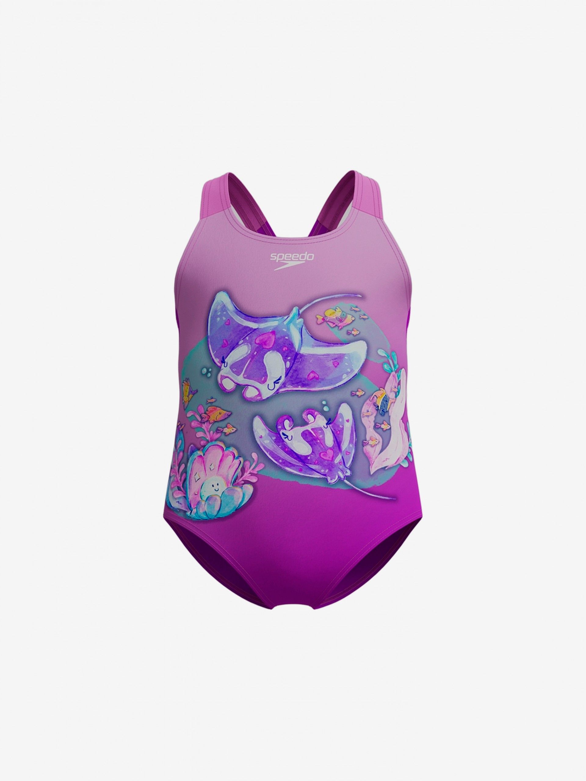 Speedo Digital Printed Kids Purple Swimsuit