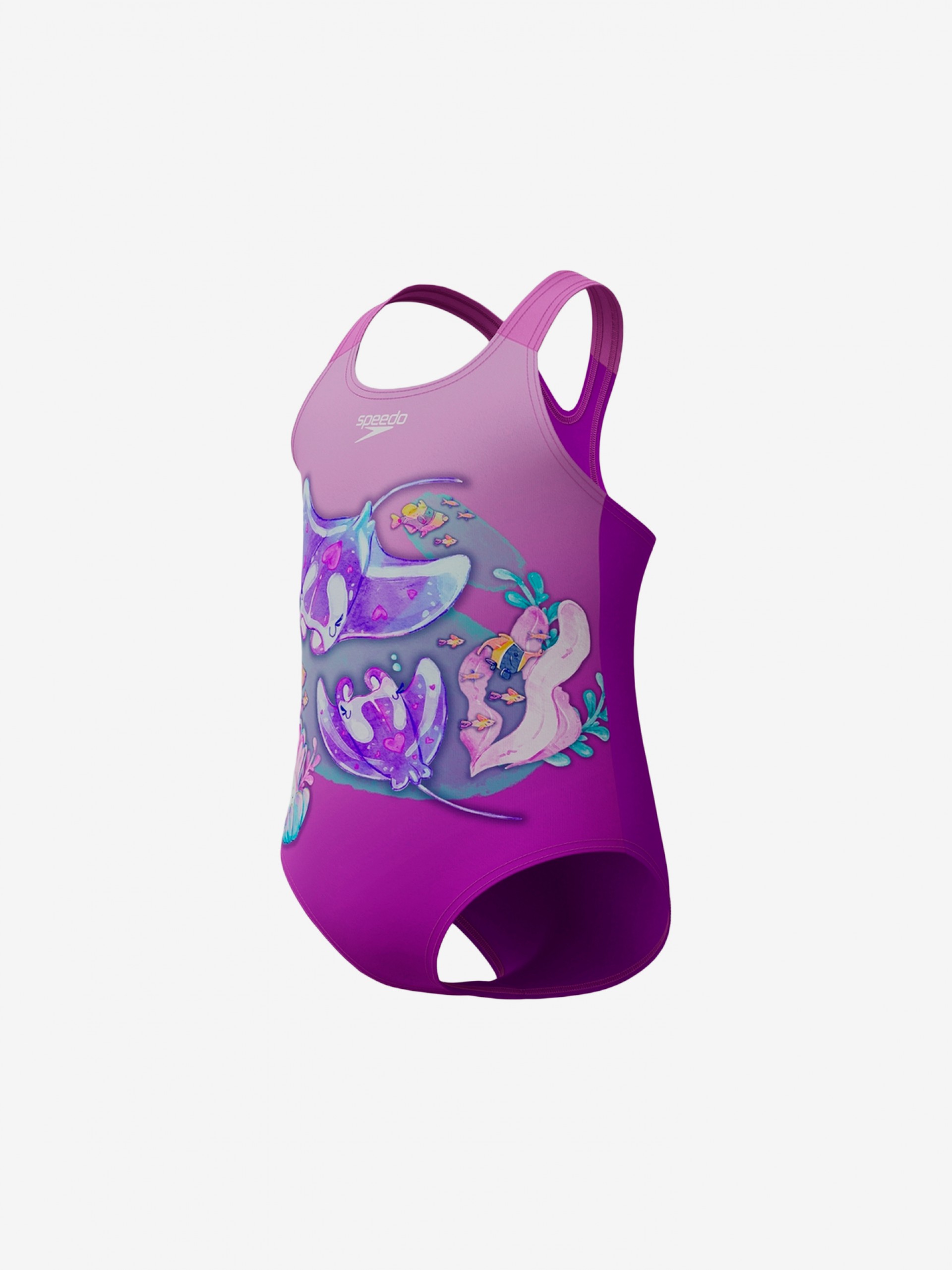 Speedo Digital Printed Kids Purple Swimsuit