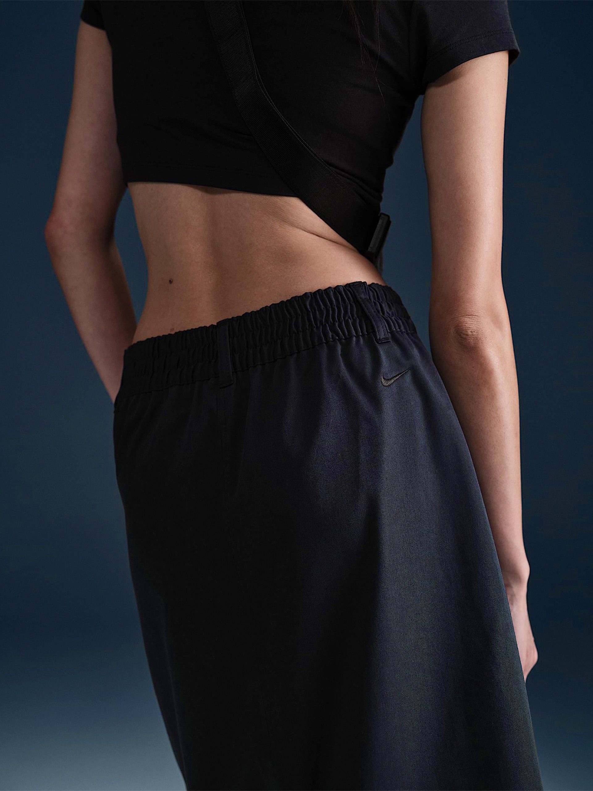 Saia Midi Nike Sportswear Collection De Sarja Azul Para Mulher