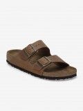 Birkenstock Arizona Oiled Leather Brown Slides
