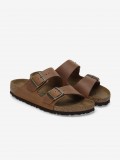 Birkenstock Arizona Oiled Leather Brown Slides