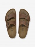 Birkenstock Arizona Oiled Leather Brown Slides