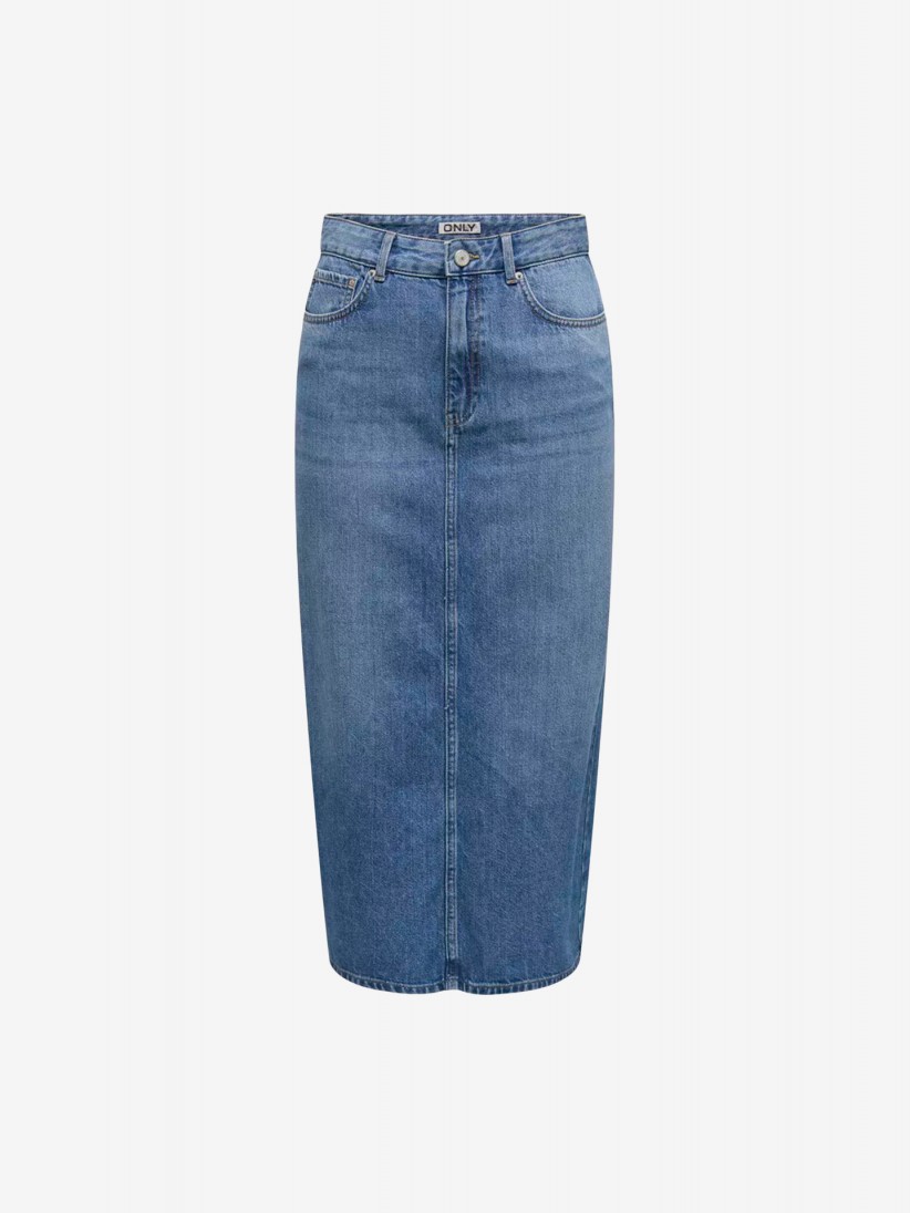 Saia de Ganga Midi Only ONLLumi Back Slit Azul