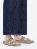 Chinelos Birkenstock Arizona Soft Footbed Couro em Camura Verdes