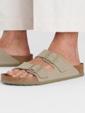 Birkenstock Arizona Birko-Flor Khaki Slides