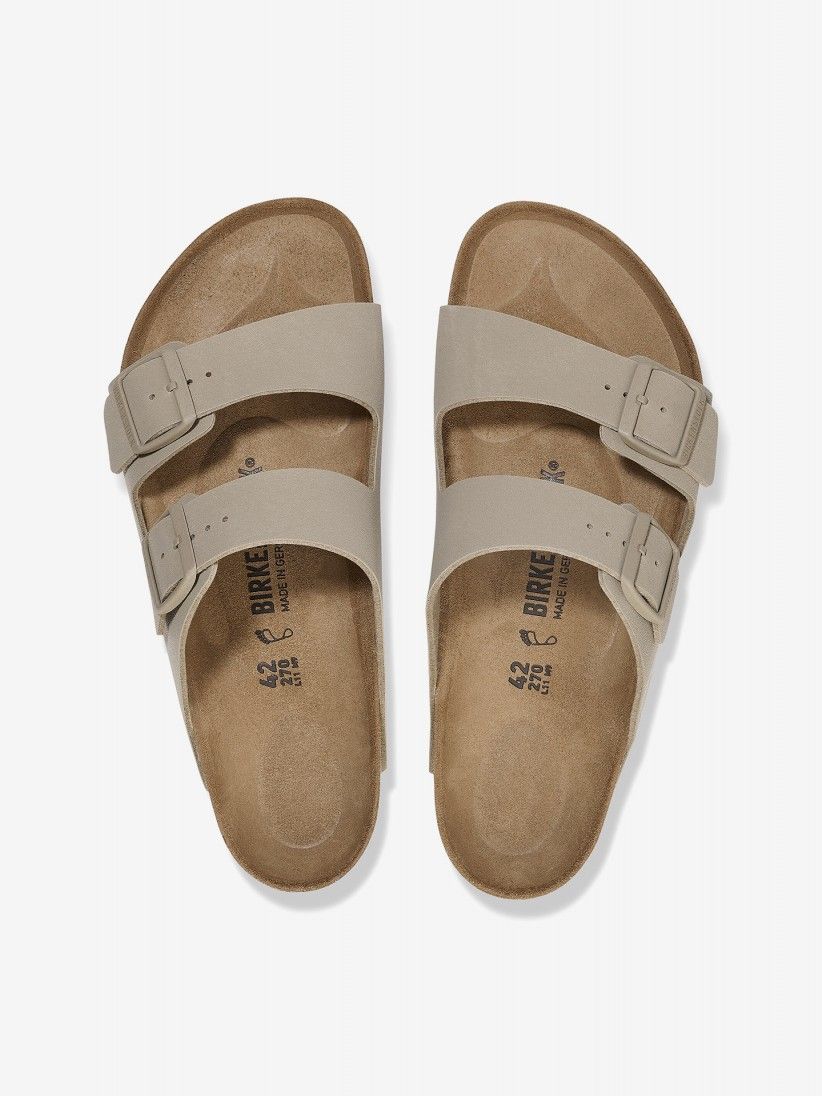 Birkenstock Arizona Birko-Flor Khaki Slides