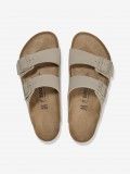 Birkenstock Arizona Birko-Flor Khaki Slides