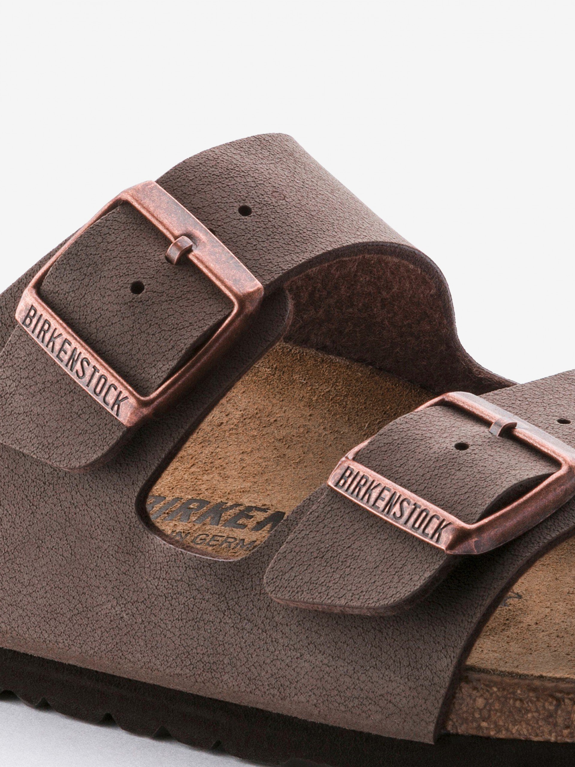 Birkenstock Arizona Birko-Flor Nubuck Brown Slides