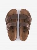 Chinelos Birkenstock Arizona Birko-Flor Nobuck Castanhos