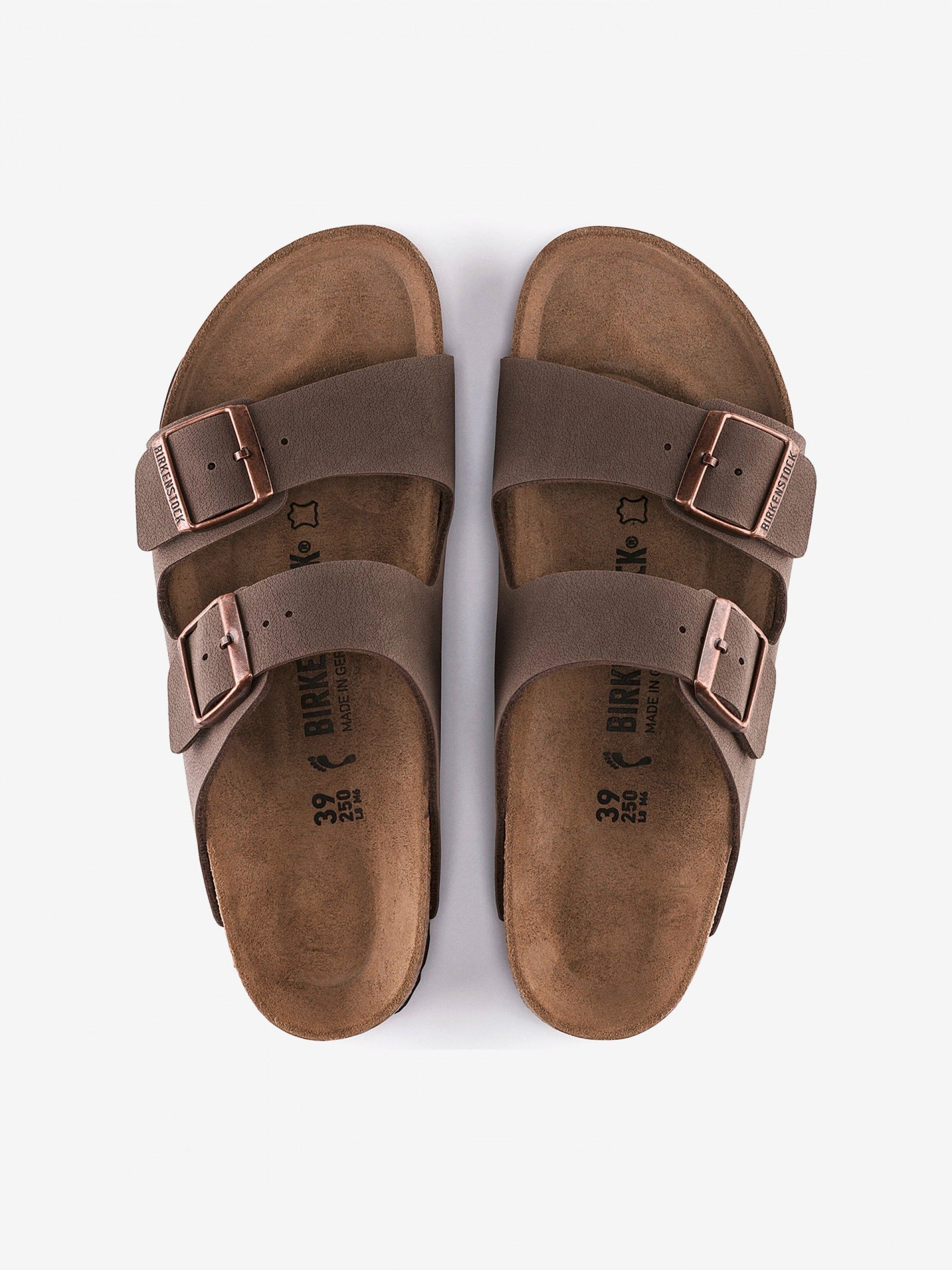 Birkenstock Arizona Birko-Flor Nubuck Brown Slides