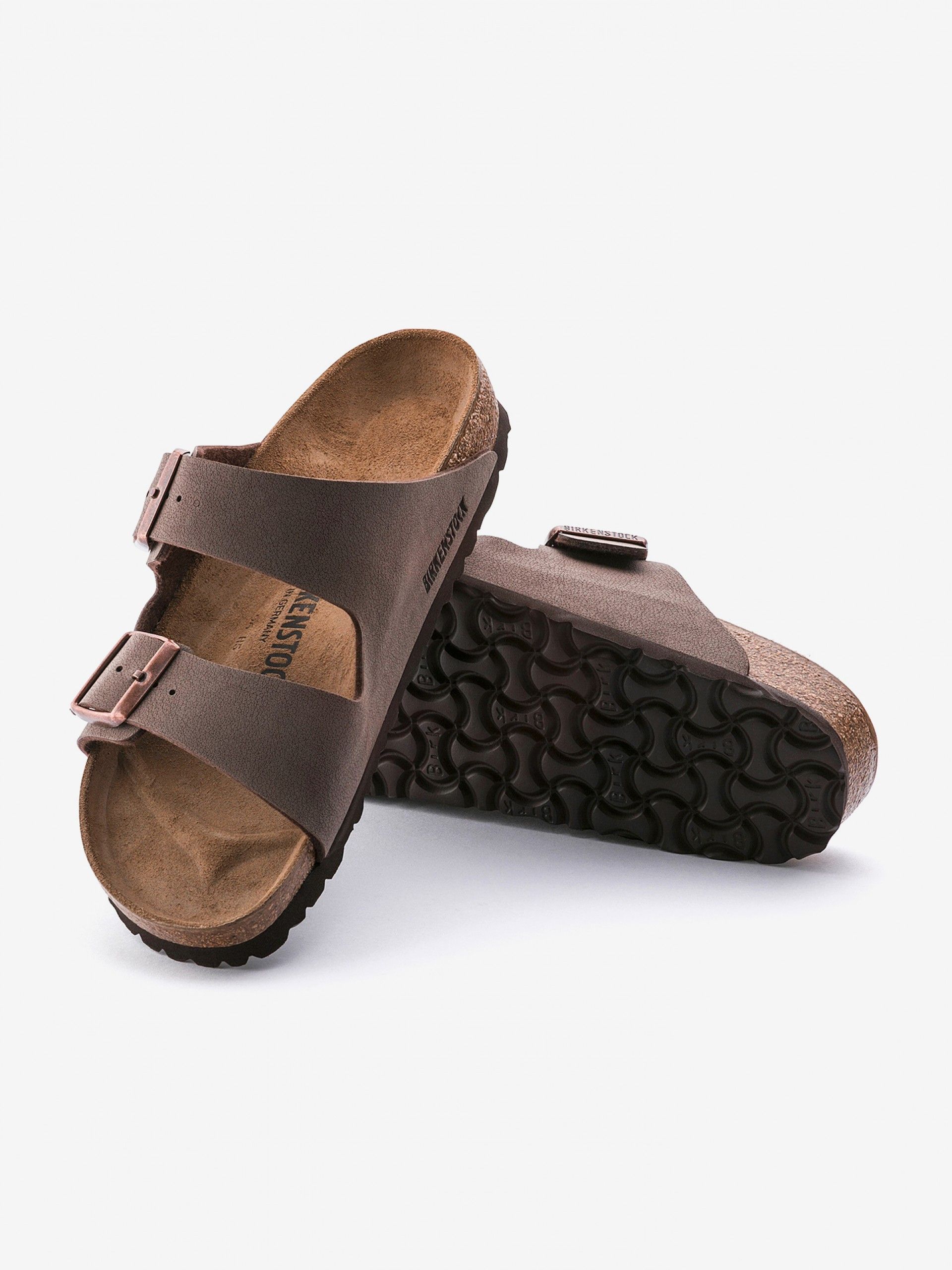 Birkenstock Arizona Birko-Flor Nubuck Brown Slides