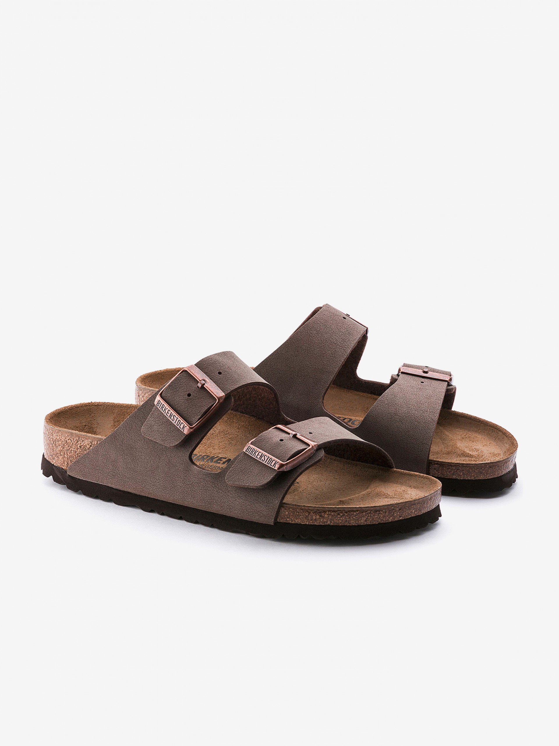 Birkenstock Arizona Birko-Flor Nubuck Brown Slides