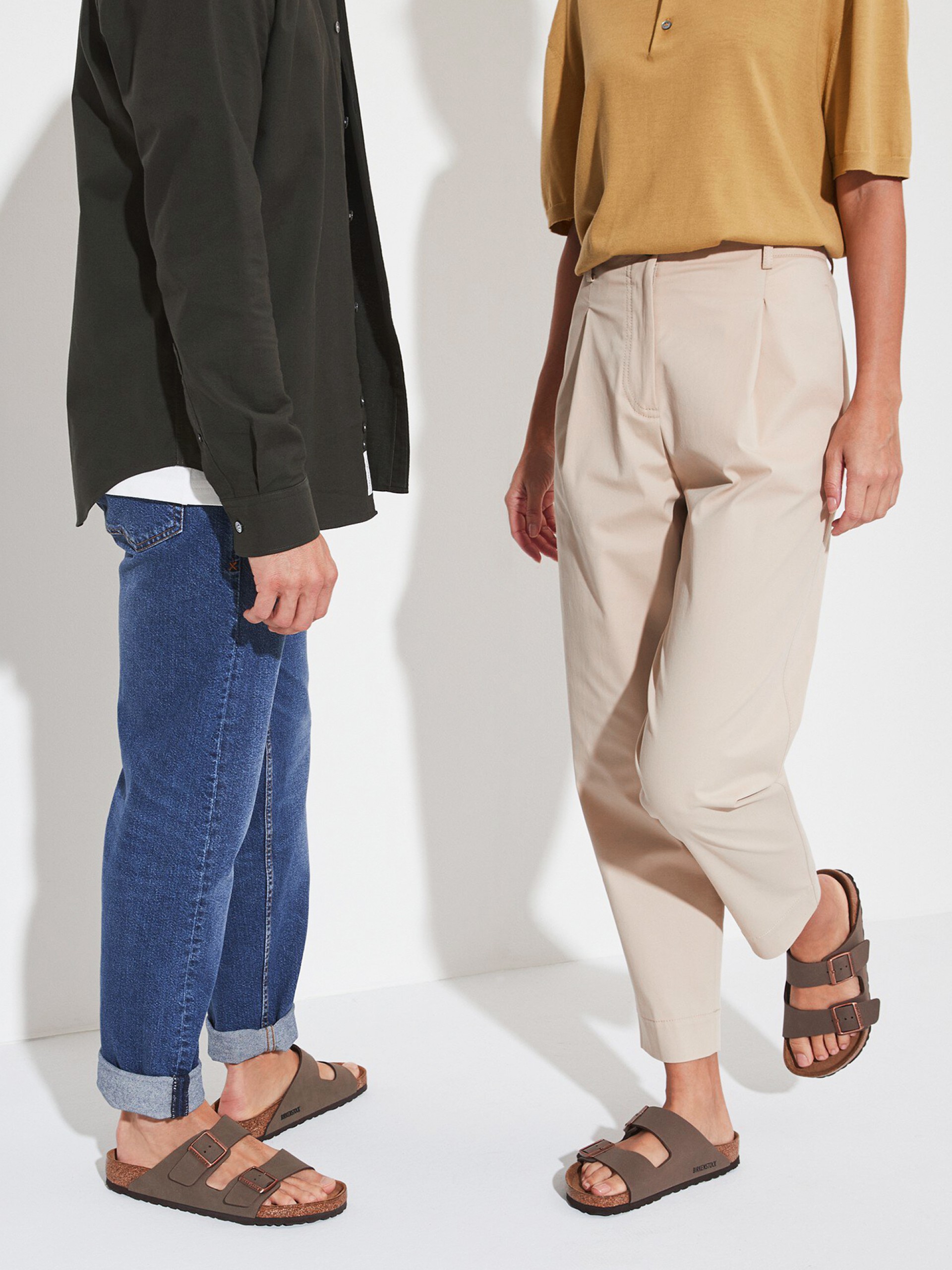 Birkenstock Arizona Birko-Flor Nubuck Brown Slides