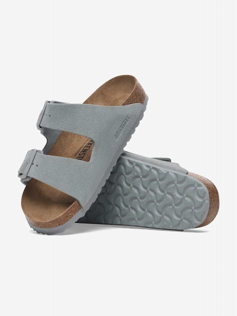 Birkenstock Arizona Suede Leather Blue Slides