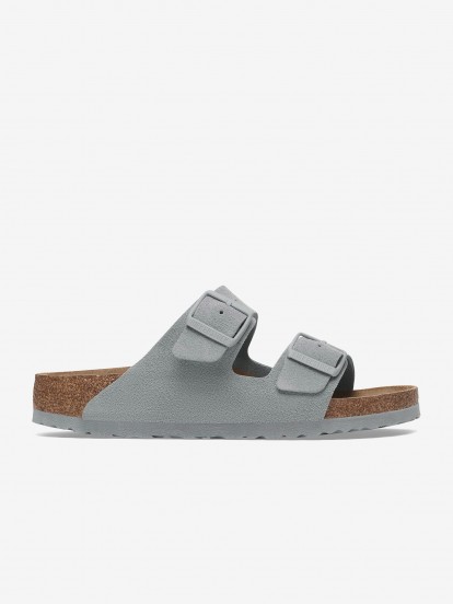 Birkenstock Arizona Suede Leather Blue Slides