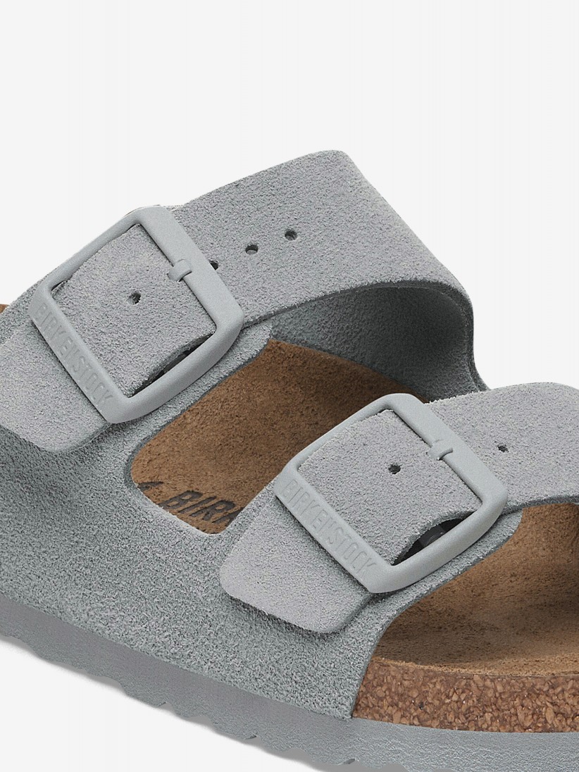 Birkenstock Arizona Suede Leather Blue Slides