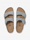 Birkenstock Arizona Suede Leather Blue Slides