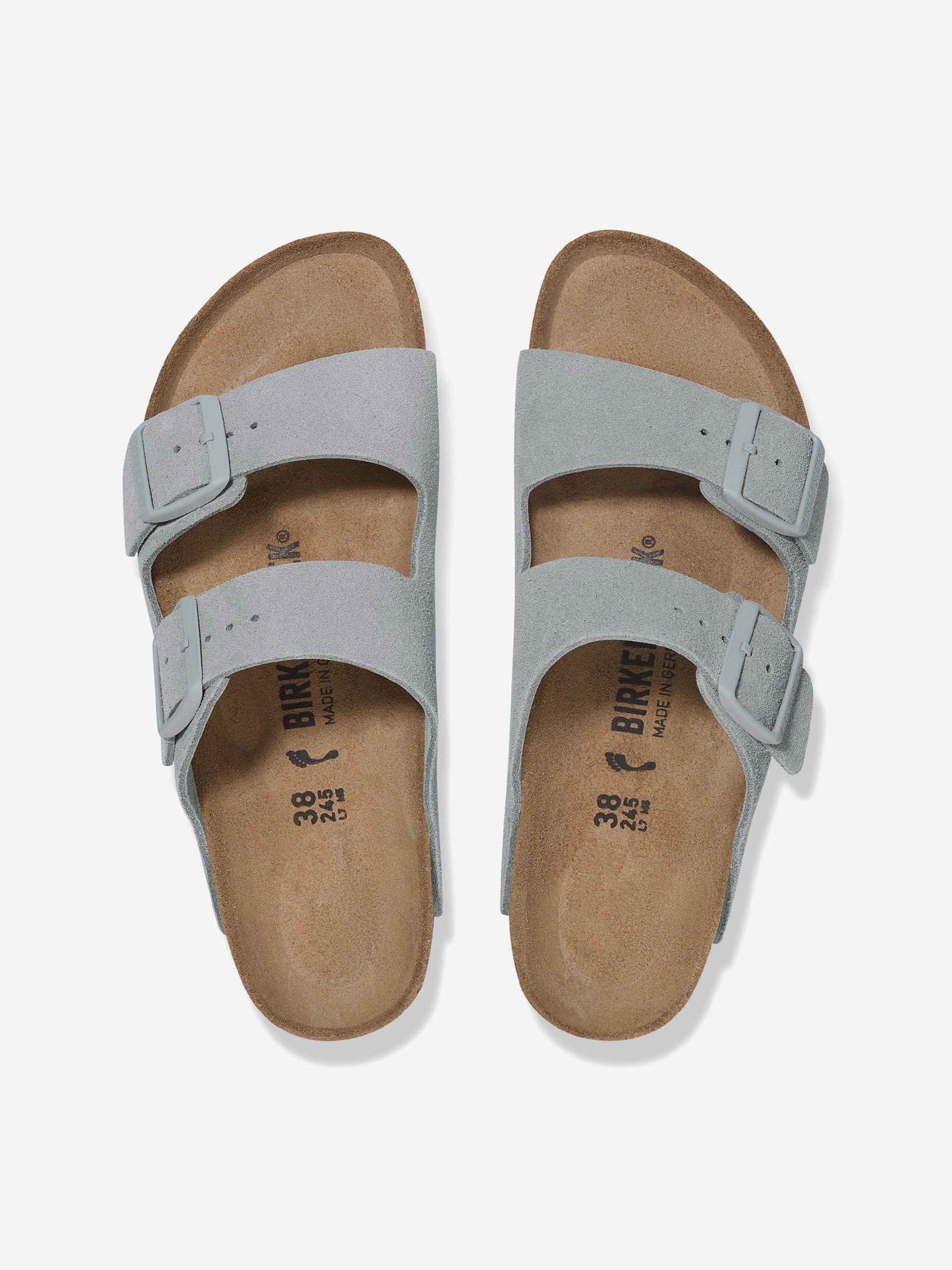 Chinelos Birkenstock Arizona Couro em Camurça Azuis