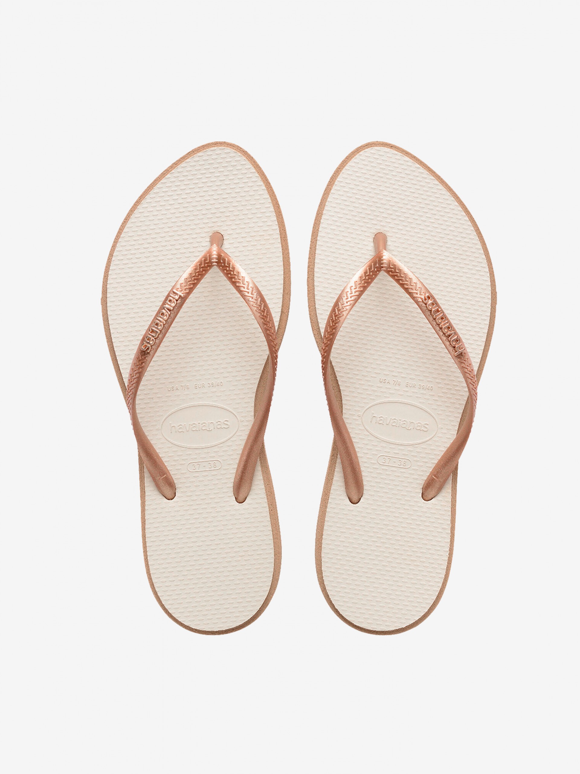 Chinelos Havaianas Slim Point Bege