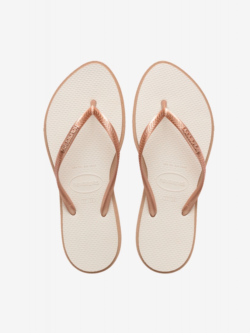 Chinelos Havaianas Slim Point Bege
