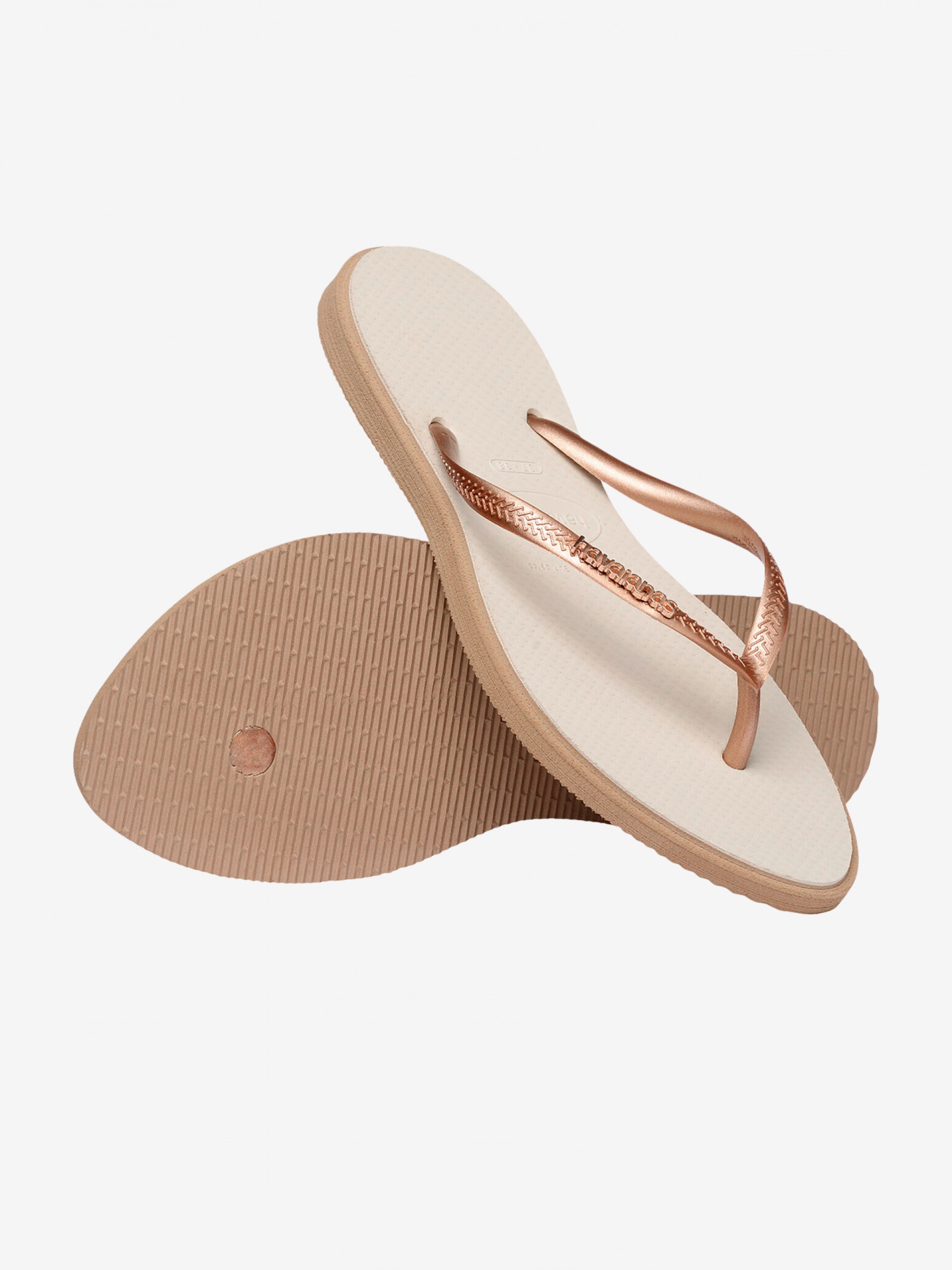 Chinelos Havaianas Slim Point Bege