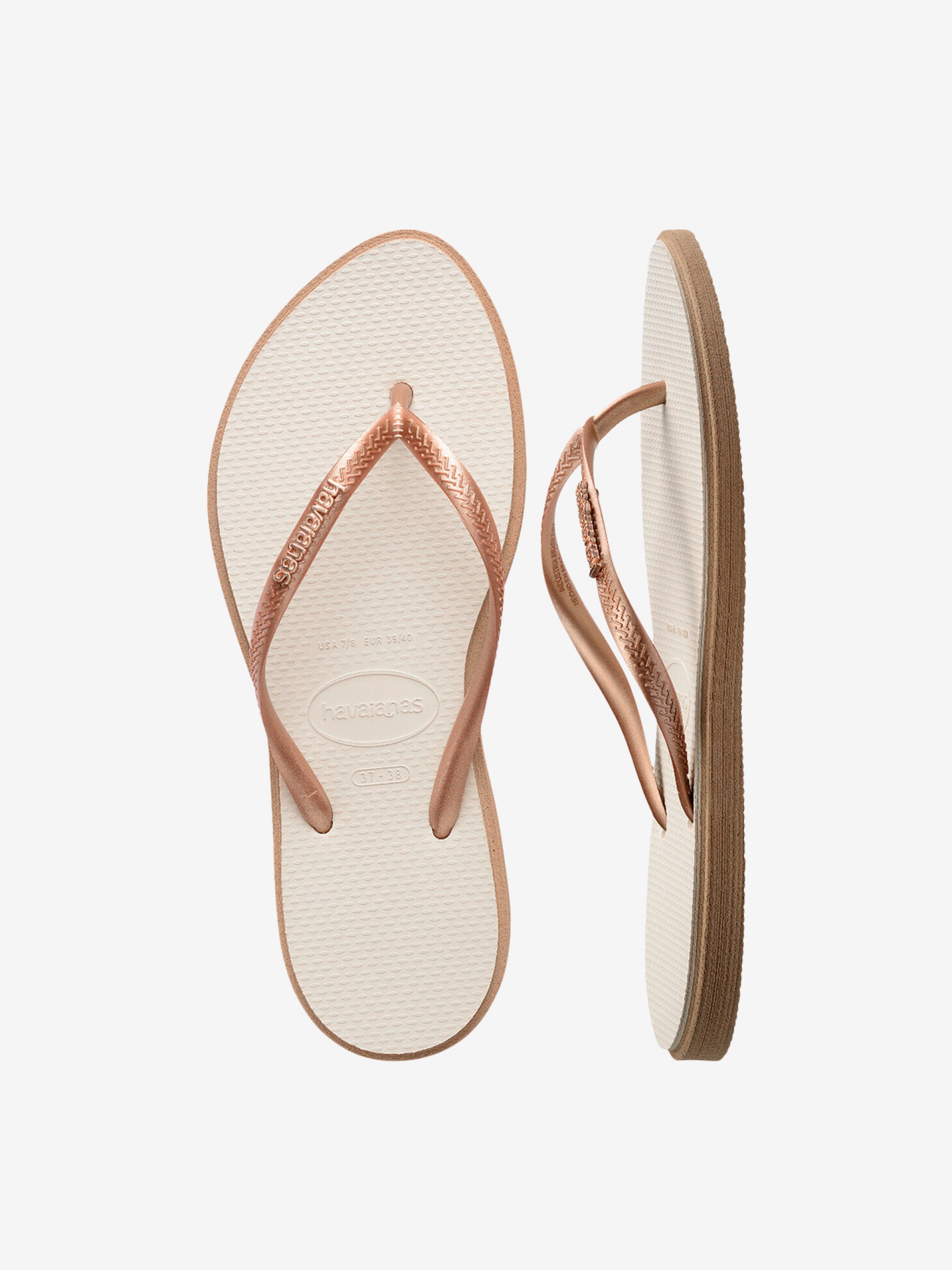 Chinelos Havaianas Slim Point Bege