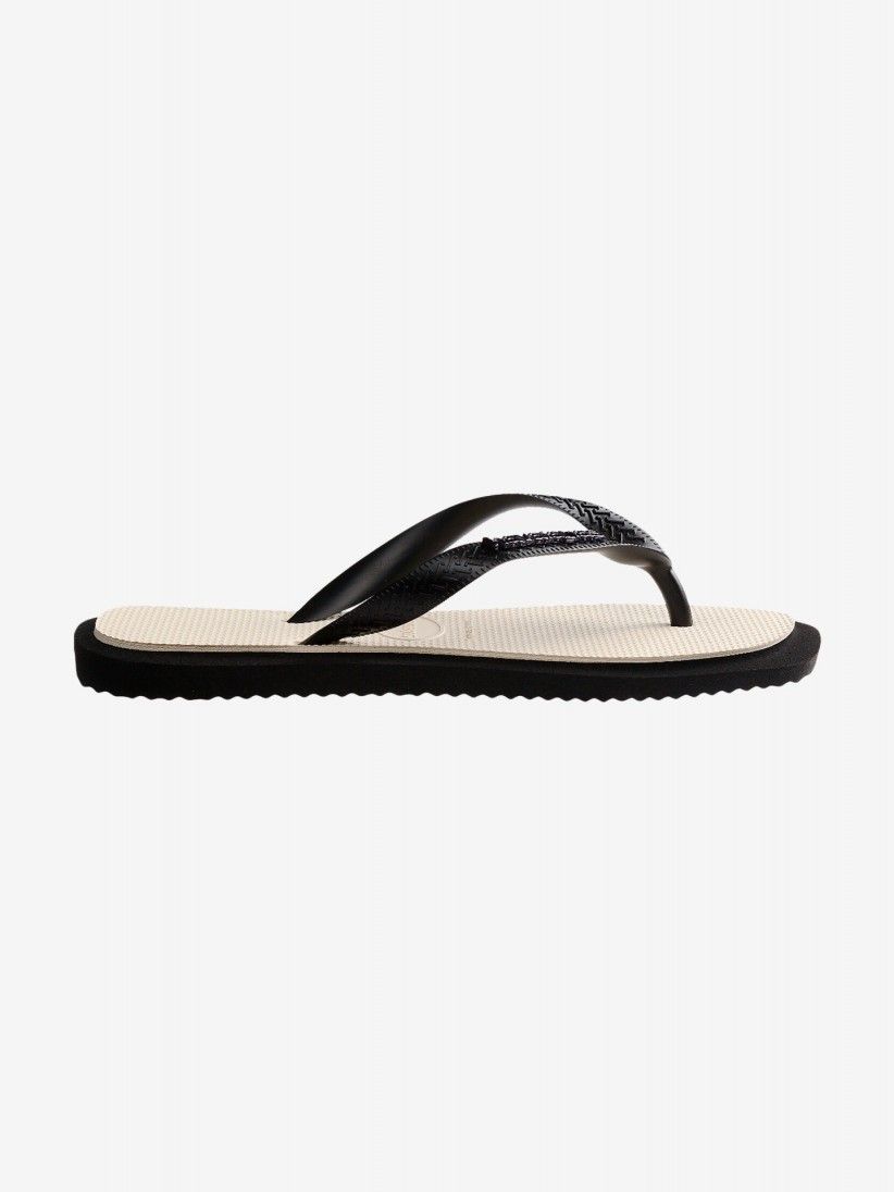 Chinelos Havaianas Top Square Fusion Premium Pretos e Bege